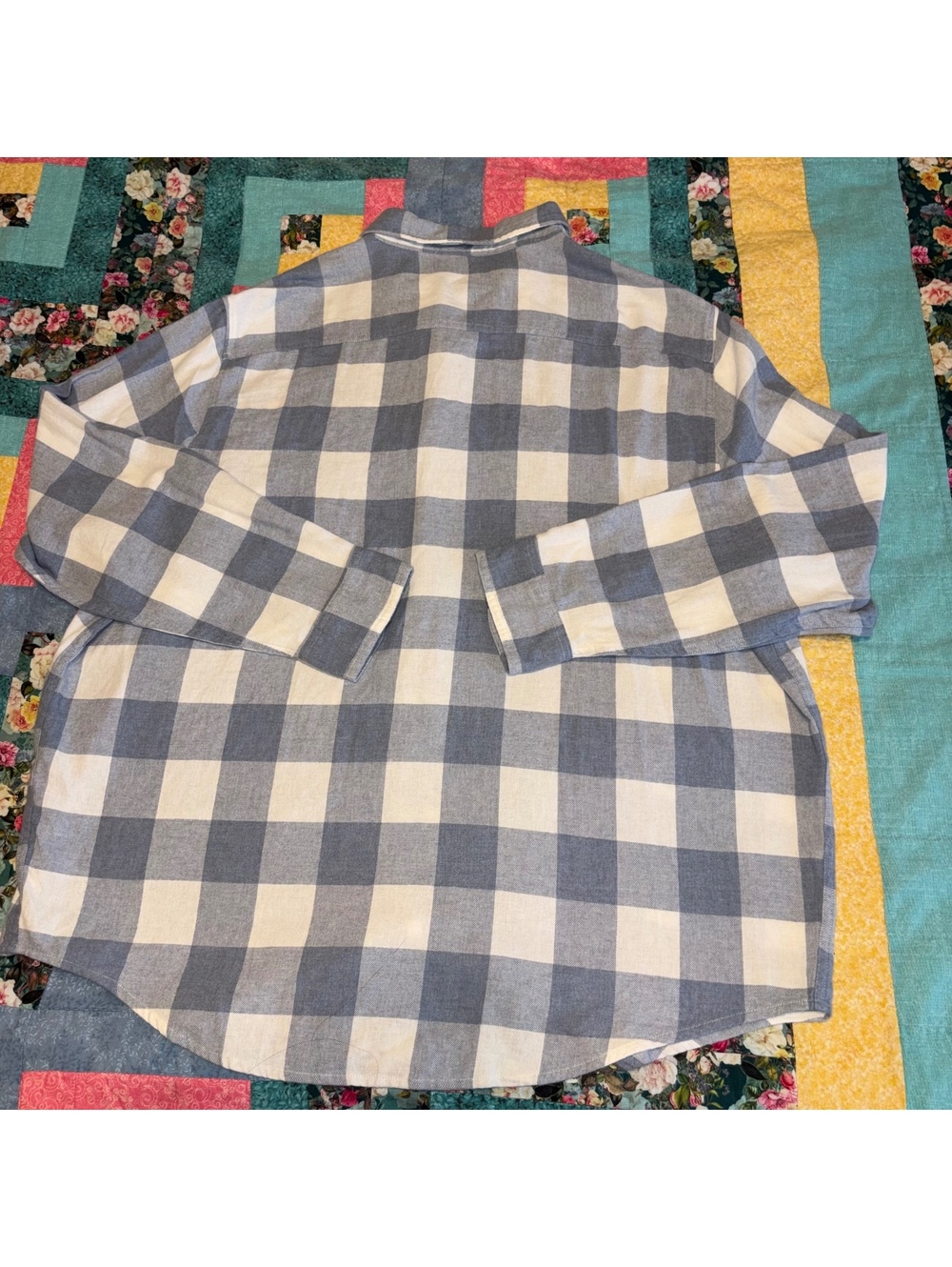 Sonoma New Supersoft $30 Men’s 2XB Flannel Button-Up Shirt Blue and White Check - Picture 4 of 9